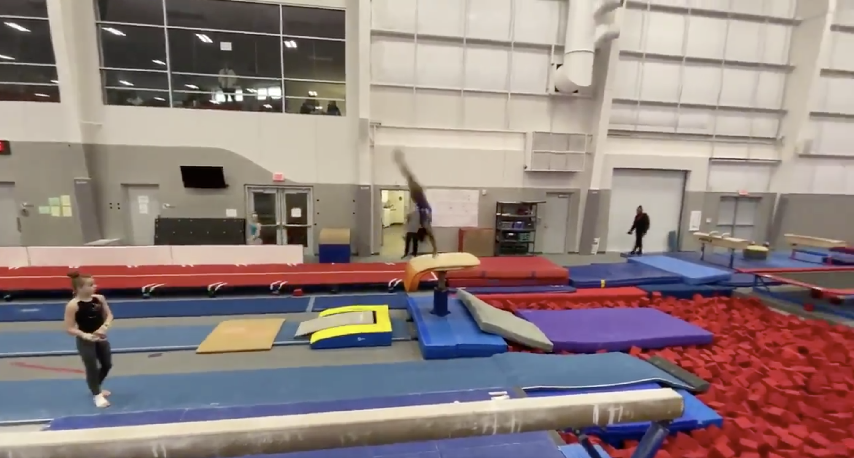 Watch: Simone Biles launches Yurchenko double pike vault on to pit mat