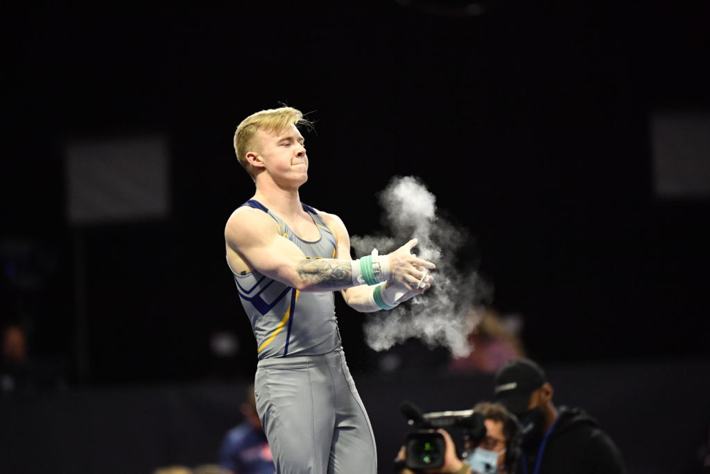 Cameron Bock surprise winner of men's all-around final at 2021 Winter Cup