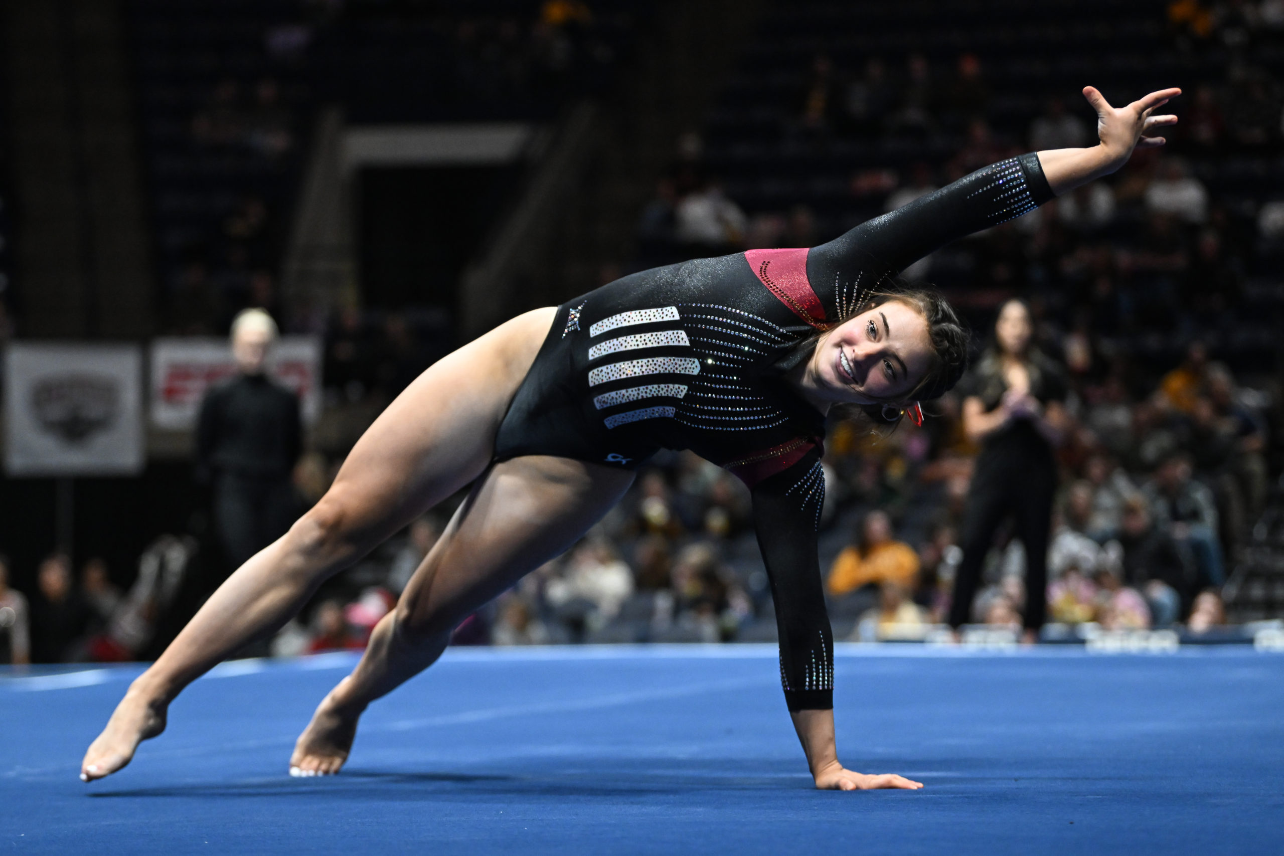 Iowa State's Maddie Diab competes on floor during the 2023 Big 12 Gymnastics Championship.