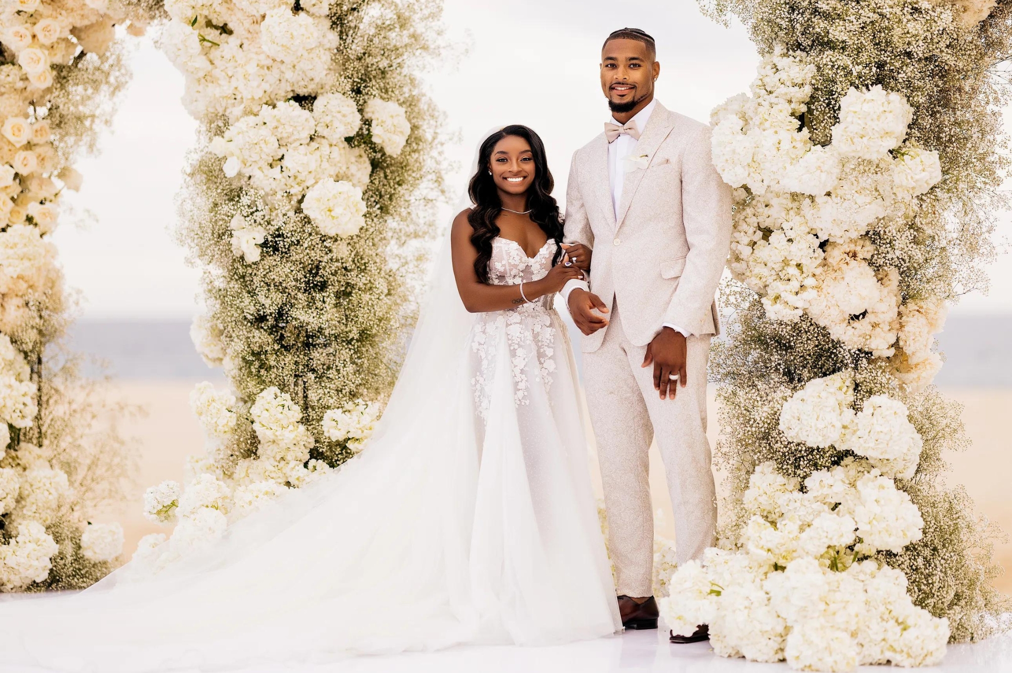 Simone Biles Owens and Jonathan Owens after their wedding on May 6, 2023.