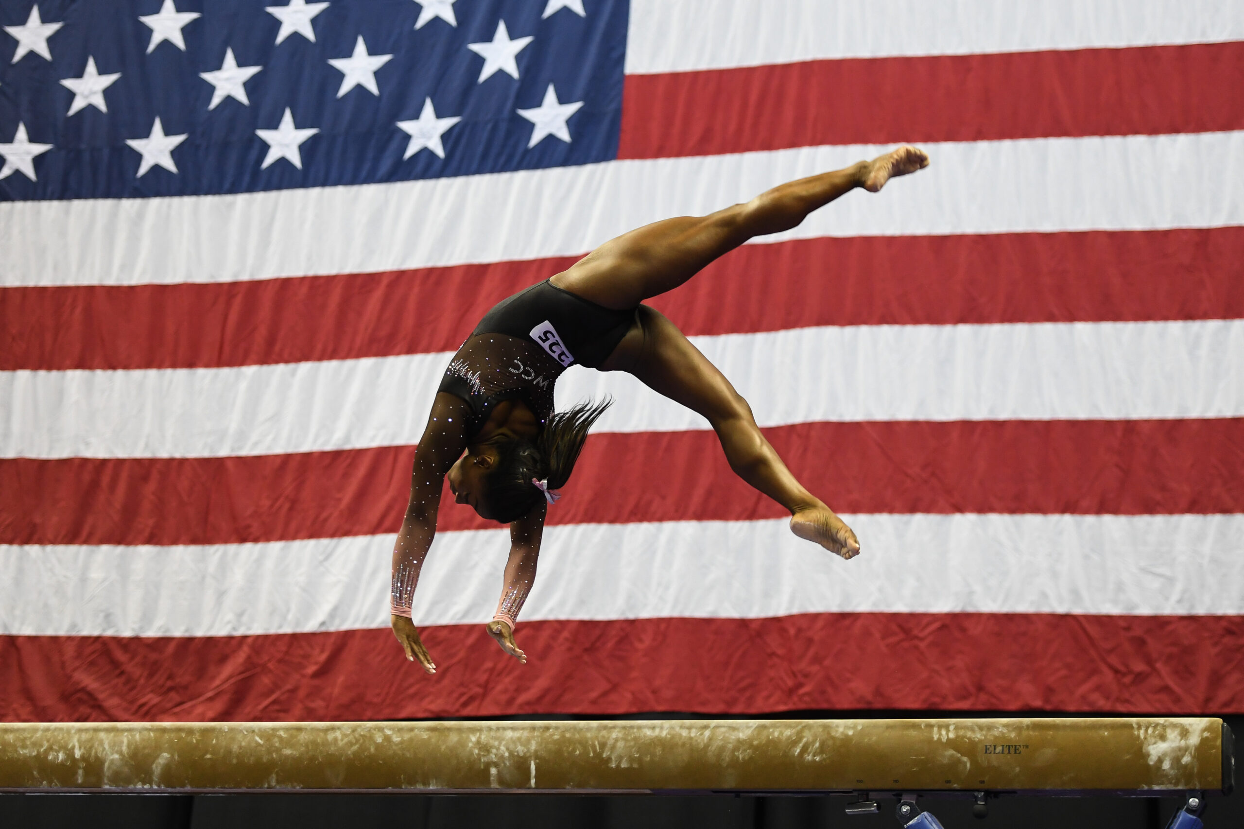 Simone Biles competes on beam during Day 2 of the 2019 U.S. Gymnastics Championships.