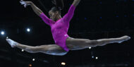 Shilese Jones (USA) during podium training at the 2023 World Artistic Gymnastics Championships.