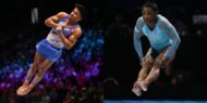 Great Britain's Jake Jarman (left) and the United States' Simone Biles (right) both had skills named after them in the International Gymnastics Federation men's and women's Code of Points after successfully competing new elements this year.