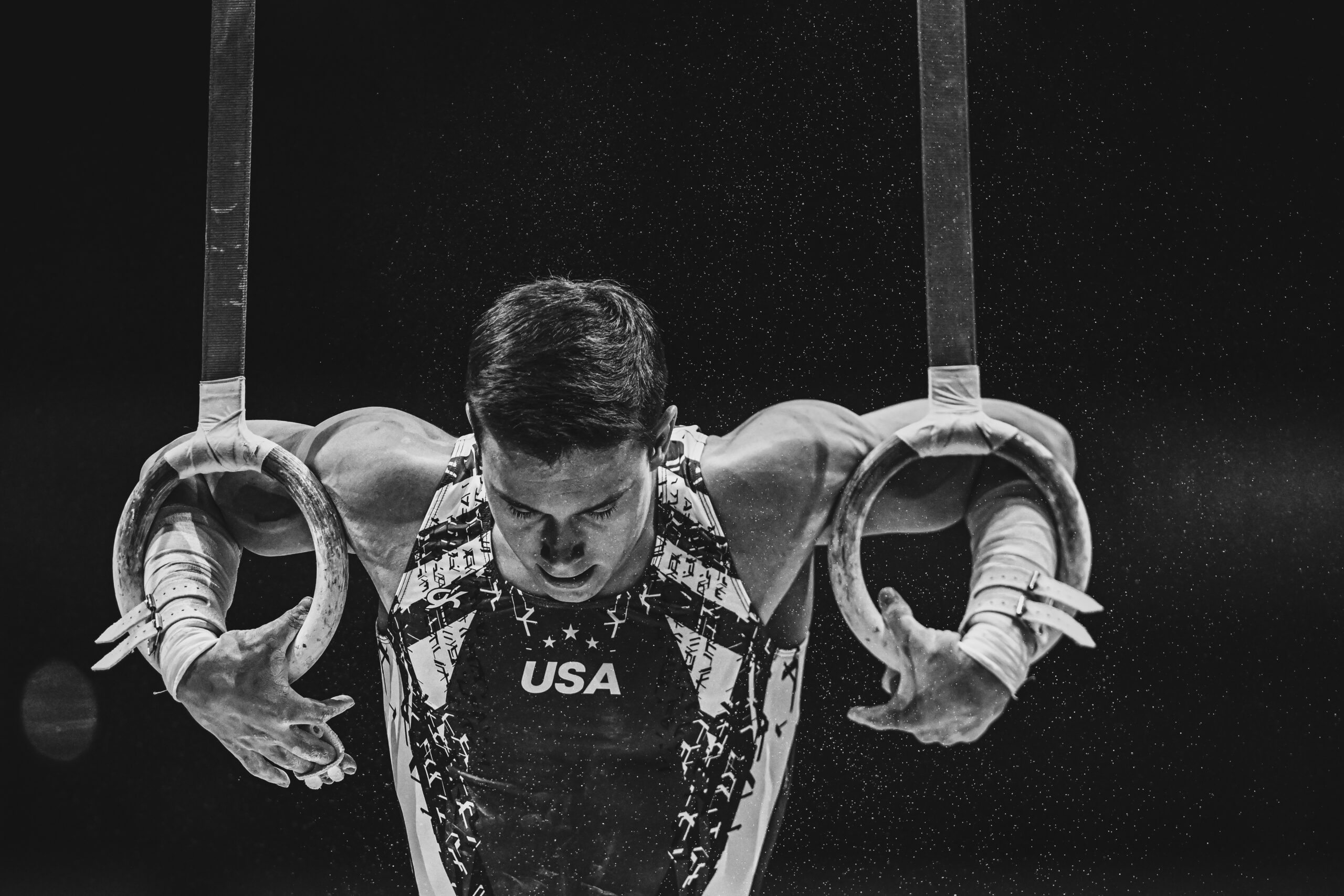 Team USA's Brody Malone on rings at the 2022 World Gymnastics Championships.