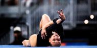 Utah's Maile O'Keefe on floor at the 2023 NCAA Women's Gymnastics Championships.