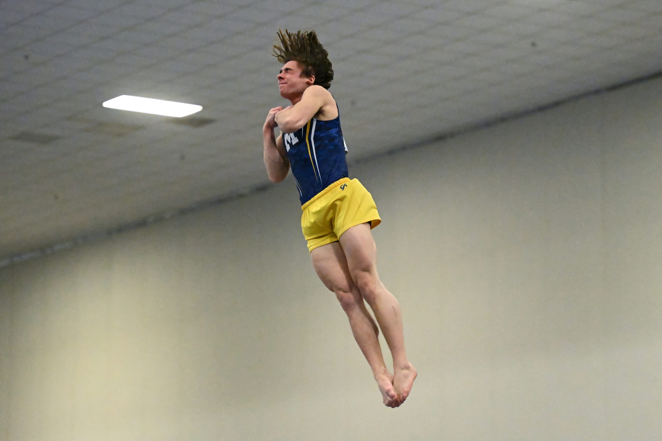 Michigan's Charlie Larson competes during the 2026 Winter Cup.